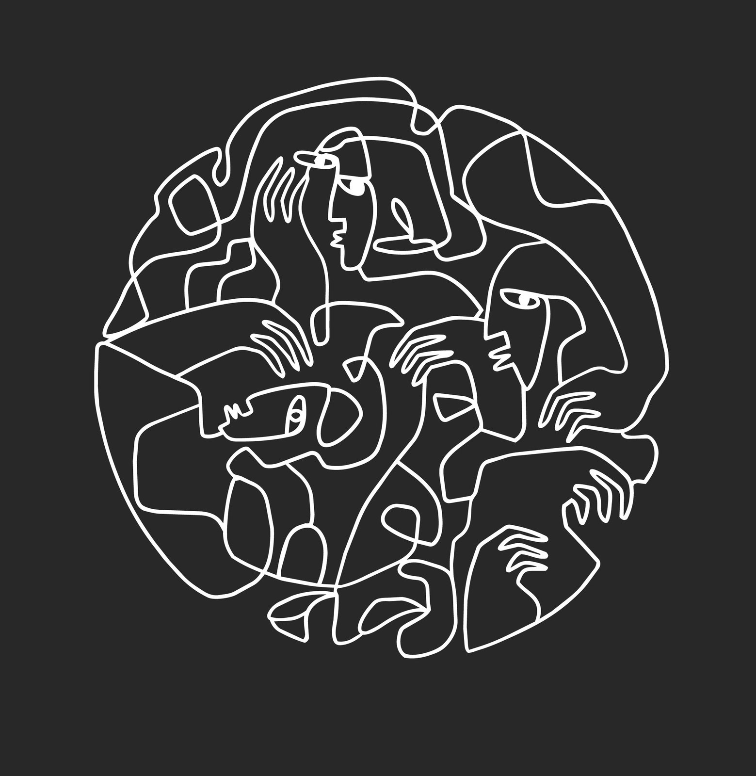 The same composition as white lines on black.