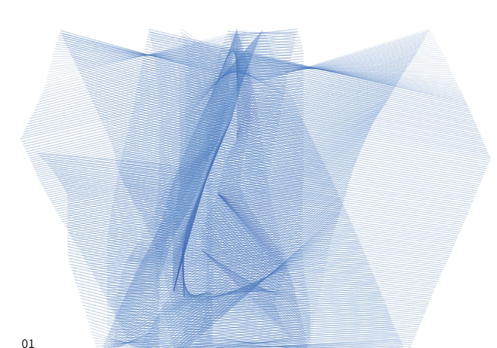 A blue digital trace, lighter.