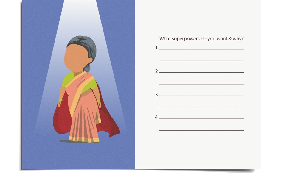 Version one activity card: The superpowers you want, and why.